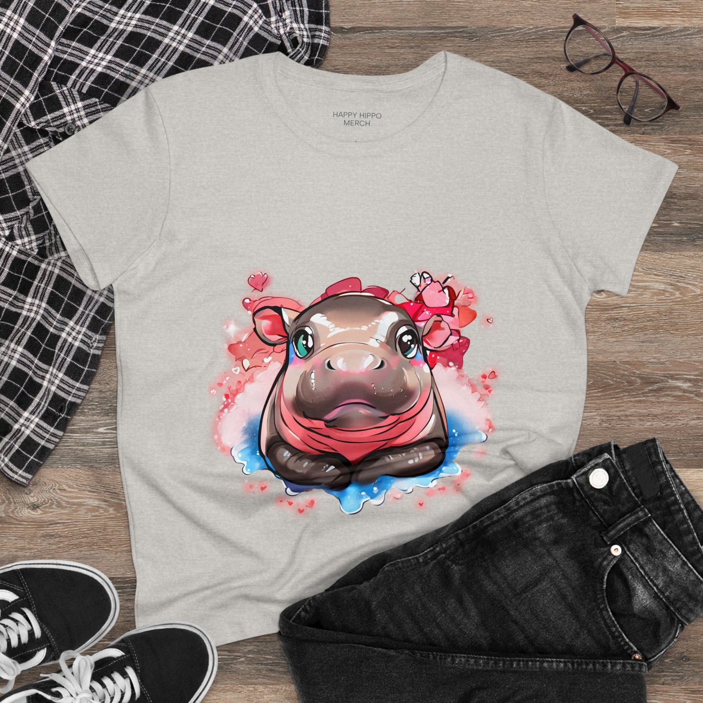 'Hippo Heart' Comfy Cotton Tee