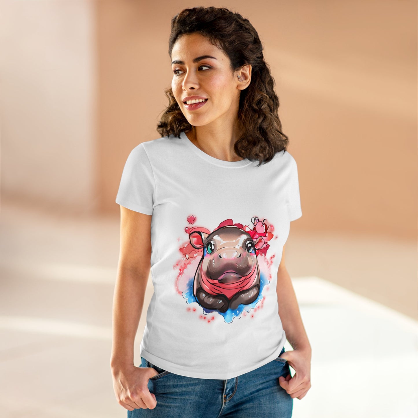 'Hippo Heart' Comfy Cotton Tee