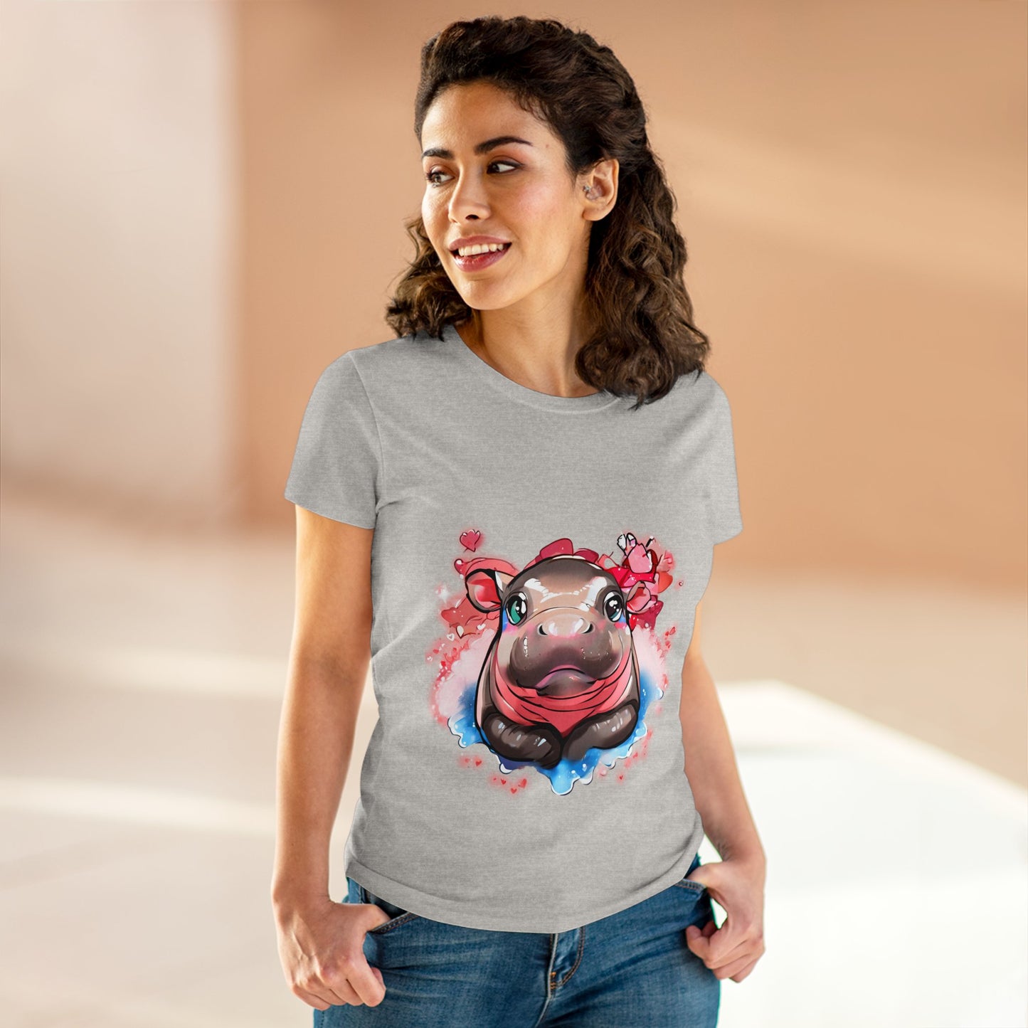 'Hippo Heart' Comfy Cotton Tee