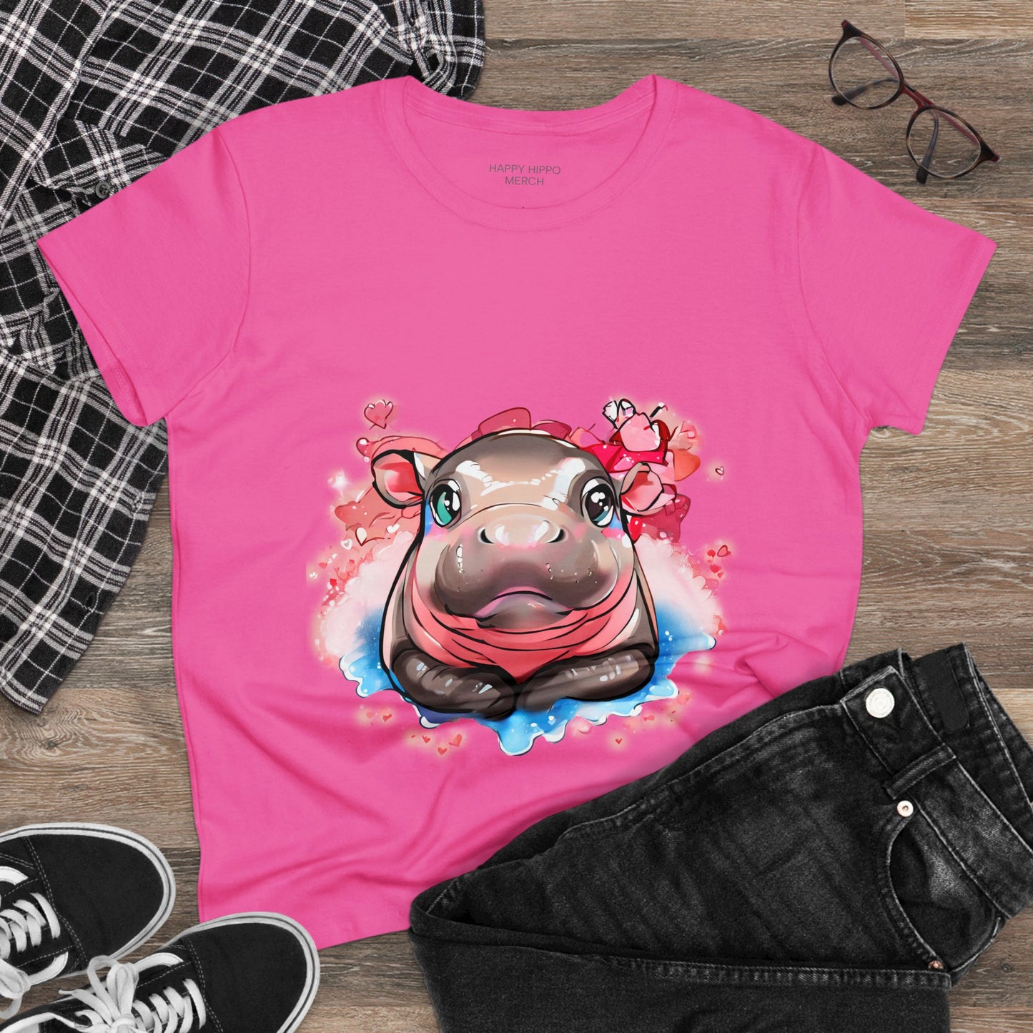 'Hippo Heart' Comfy Cotton Tee