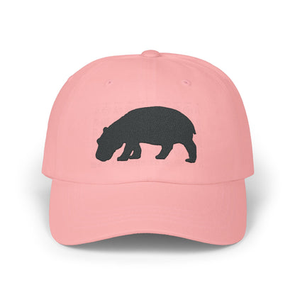 Classic Embroidered Dad Cap (Black Hippo)