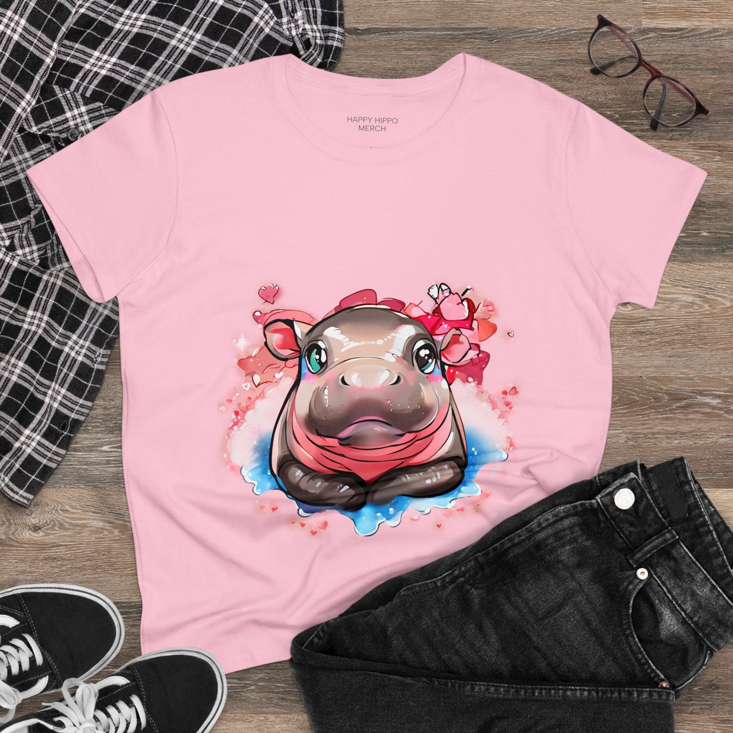 'Hippo Heart' Comfy Cotton Tee