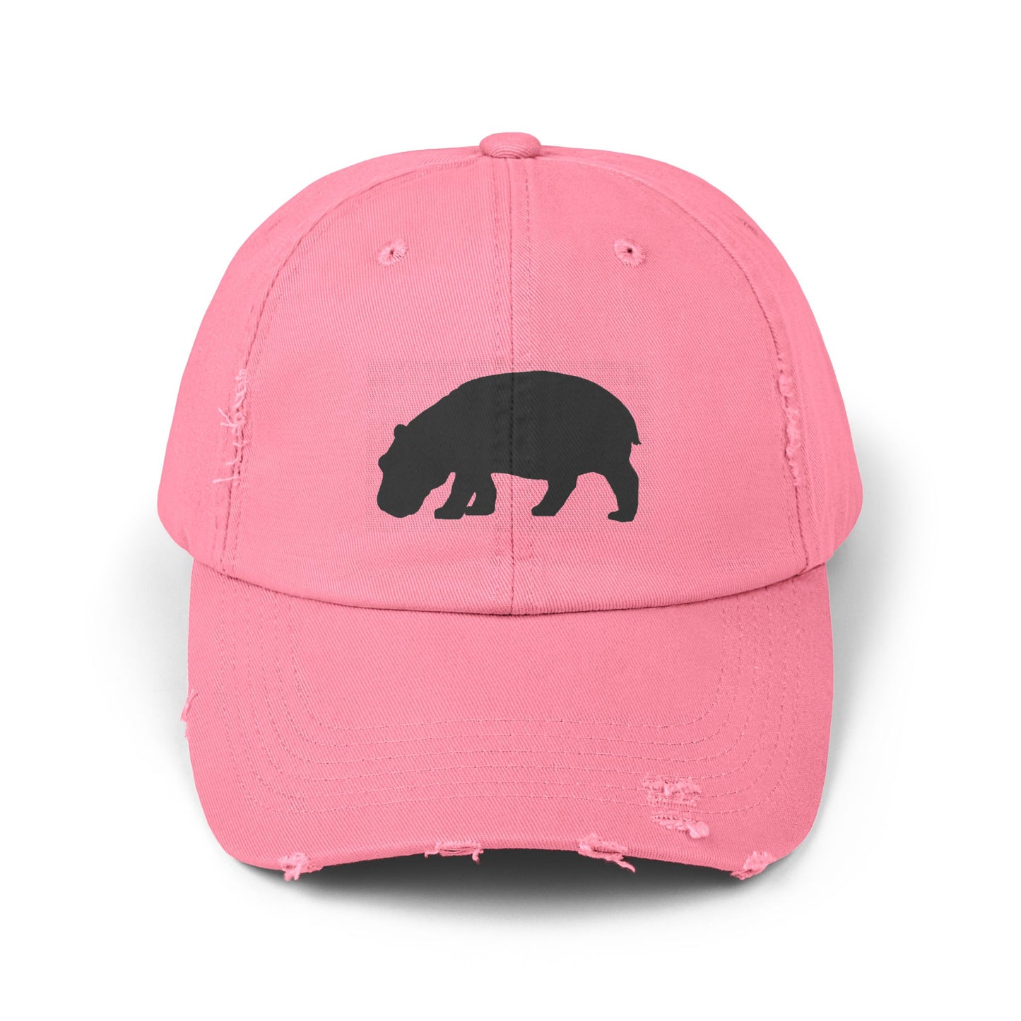 Distressed Cap (Black Hippo)