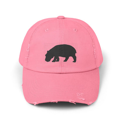 Distressed Cap (Black Hippo)