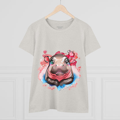 'Hippo Heart' Comfy Cotton Tee