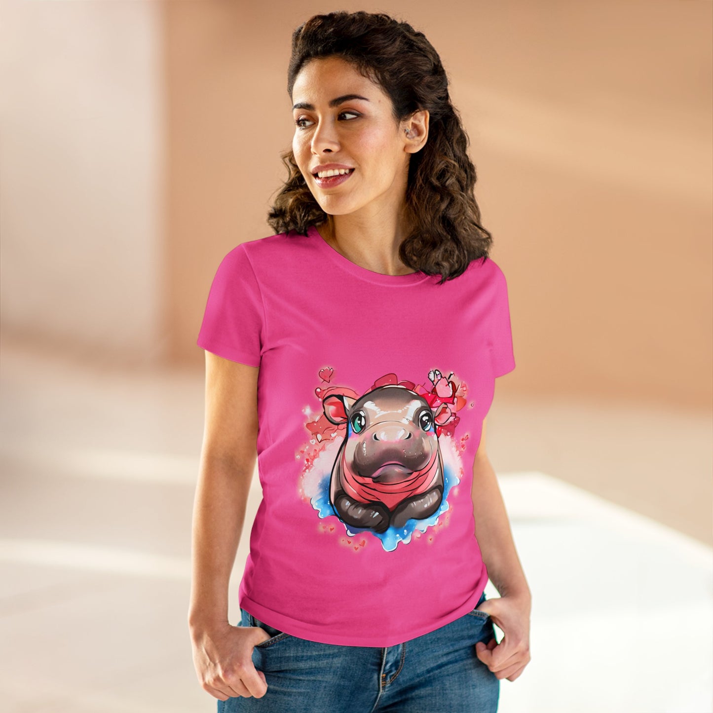 'Hippo Heart' Comfy Cotton Tee