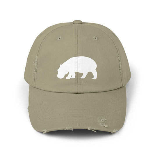 Distressed Cap (White Hippo)