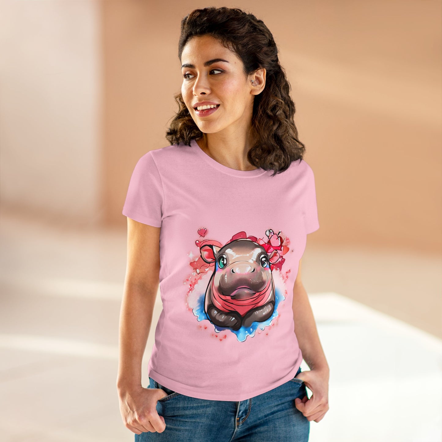 'Hippo Heart' Comfy Cotton Tee