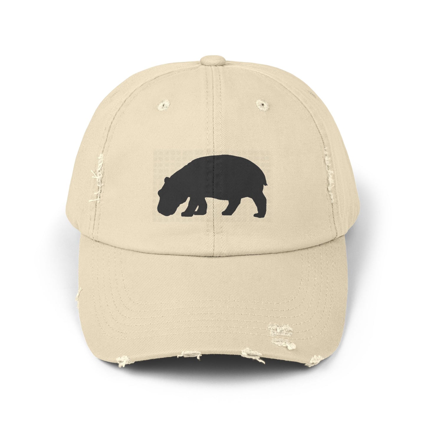 Distressed Cap (Black Hippo)