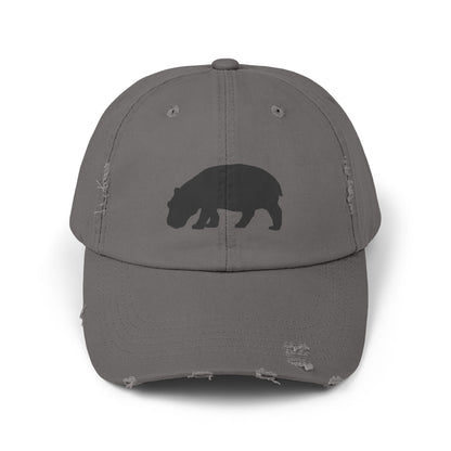 Distressed Cap (Black Hippo)