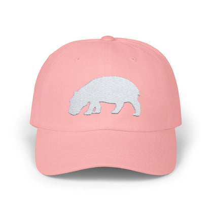 Classic Embroidered Dad Cap (White Hippo)