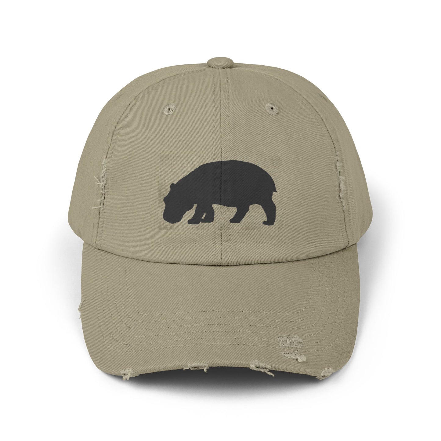 Distressed Cap (Black Hippo)