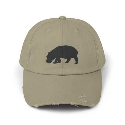 Distressed Cap (Black Hippo)