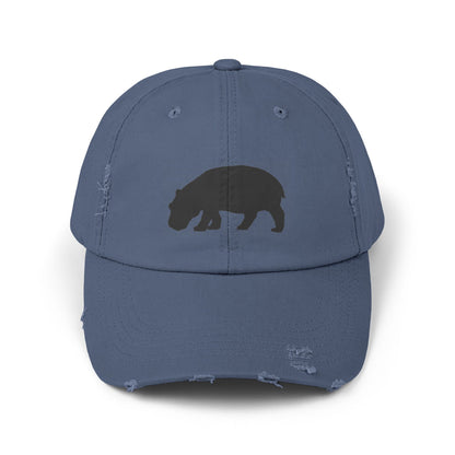 Distressed Cap (Black Hippo)