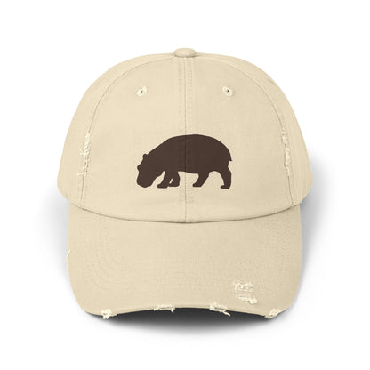 Distressed Cap (Brown Hippo)