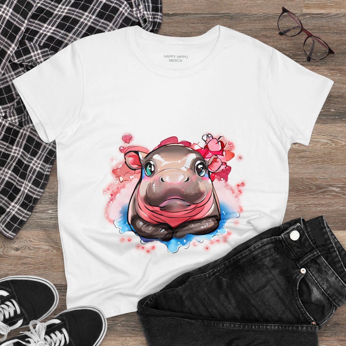 'Hippo Heart' Comfy Cotton Tee