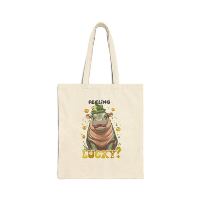 'Feeling Lucky' Cotton Canvas Tote Bag